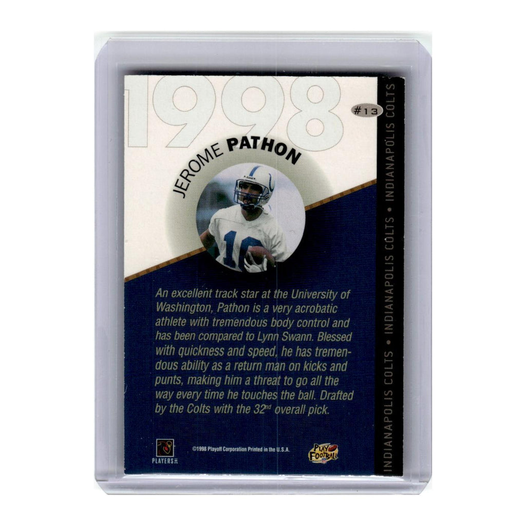 1998 Playoff Draft Picks Jerome Pathon Colts #13