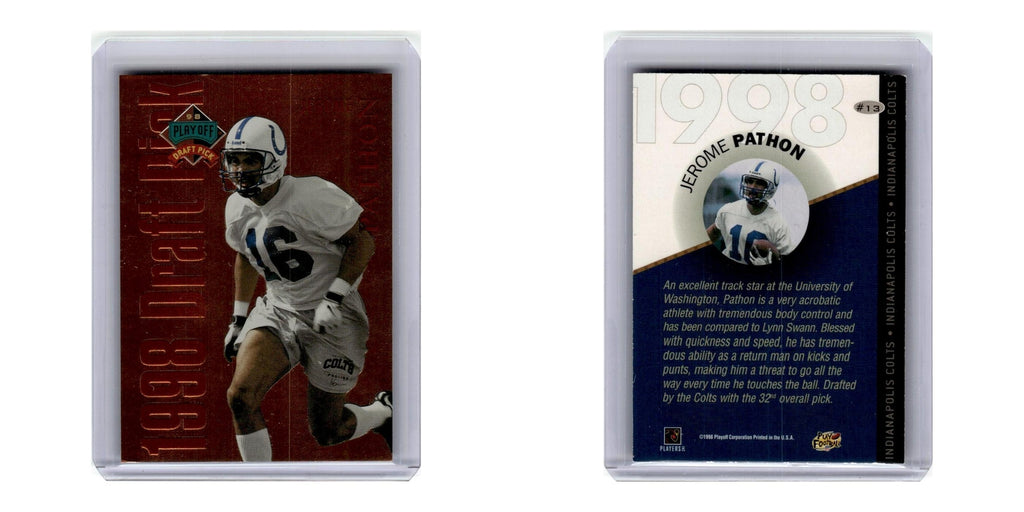 1998 Playoff Draft Picks Jerome Pathon Colts #13