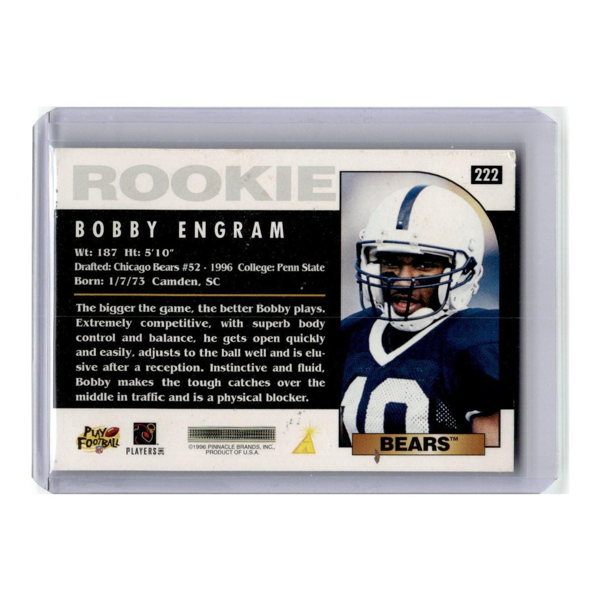 1996 Score Bobby Engram RC Bears #222