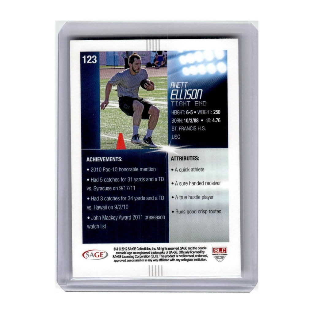 2012 SAGE HIT Rhett Ellison RC USC Trojans #123