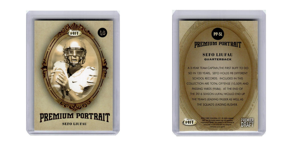 2017 SAGE HIT Premium Portrait Sefo Liufau Colorado Buffaloes #PP-SL