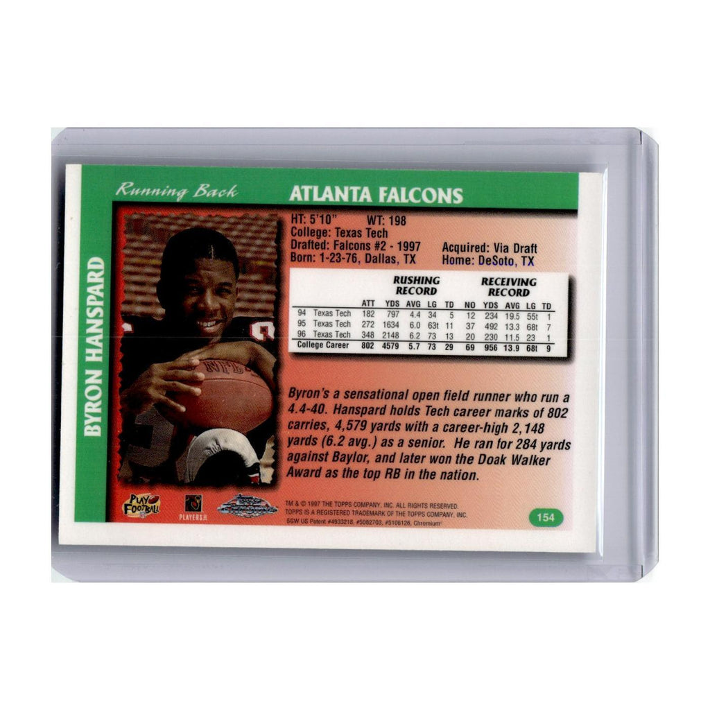 1997 Topps Chrome Byron Hanspard RC Falcons #154