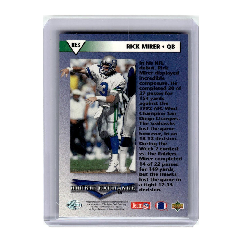 1993 Upper Deck Rookie Exchange Rick Mirer Seahawks #RE3