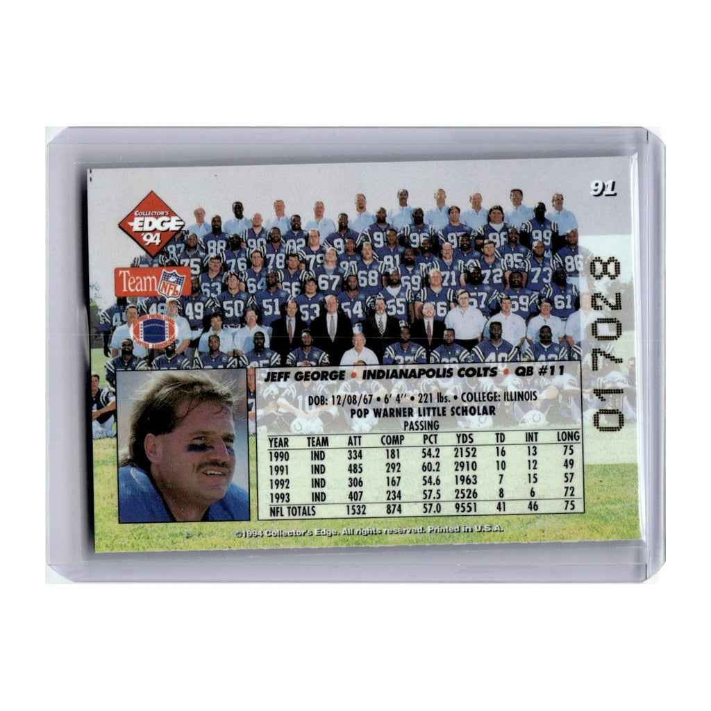 1994 Collector's Edge Jeff George Colts #91