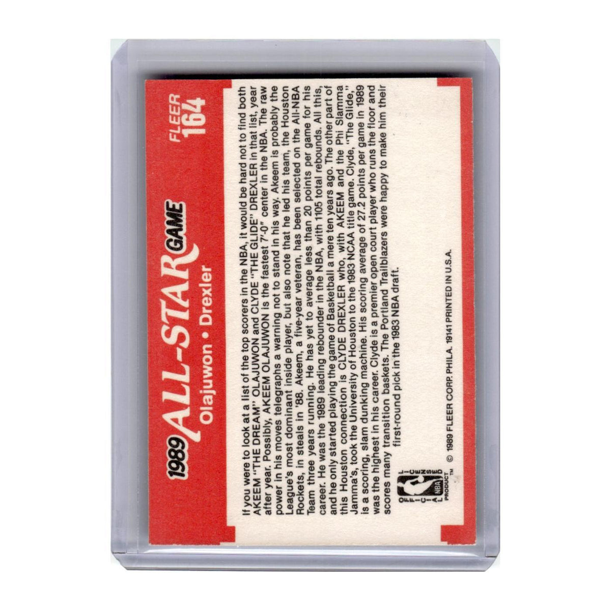 1990 Fleer Olajuwon Drexler All Star #164