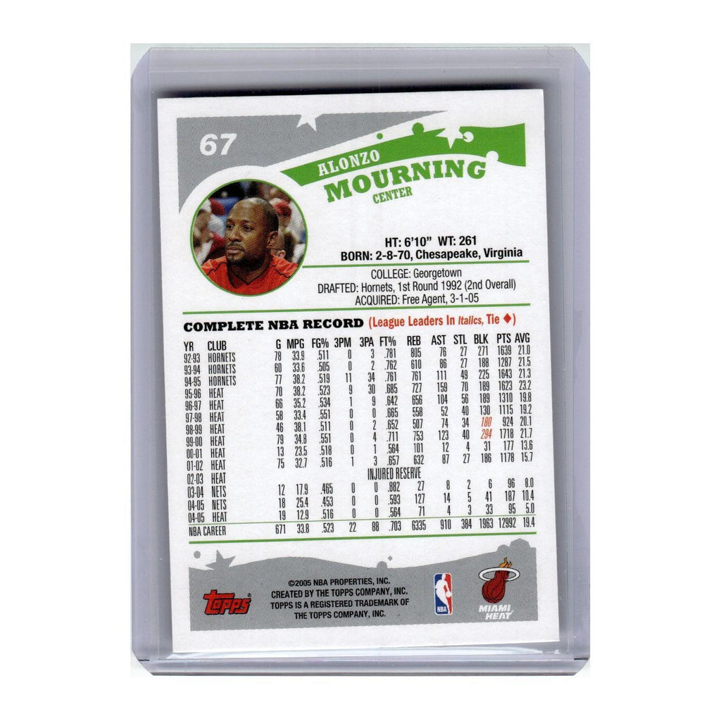2005 Topps Alonzo Mourning Heat #67