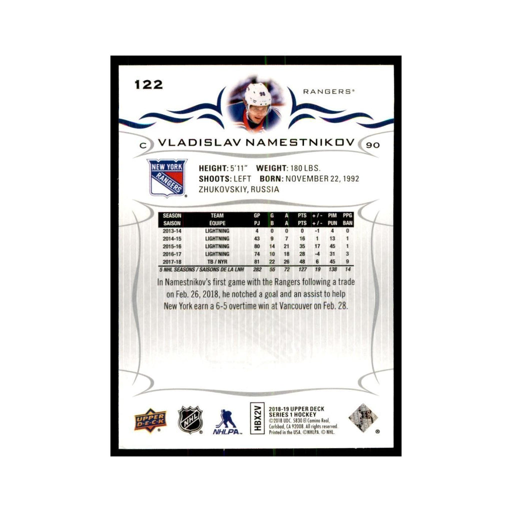 Vladislav Namestnikov 2018 Upper Deck #122 Hockey Cards Hockey Card NM