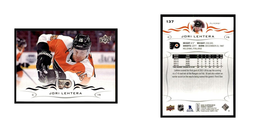 Jori Lehtera 2018 Upper Deck #137 Hockey Cards Hockey Card NM