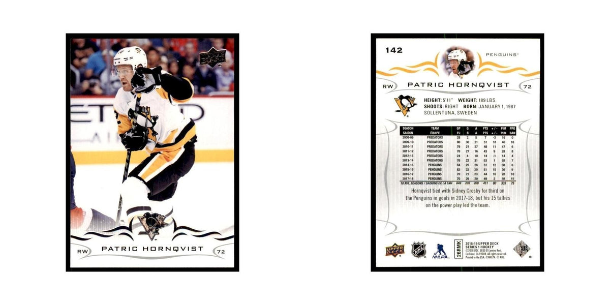 Patric Hornqvist 2018 Upper Deck #142 Hockey Cards Hockey Card NM