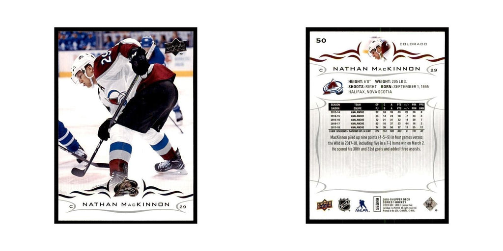 Nathan MacKinnon 2018 Upper Deck #50 Hockey Cards Hockey Card NM