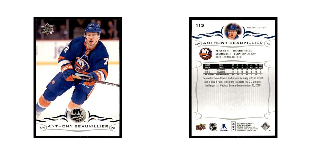 Anthony Beauvillier 2018 Upper Deck #115 Hockey Cards Hockey Card NM