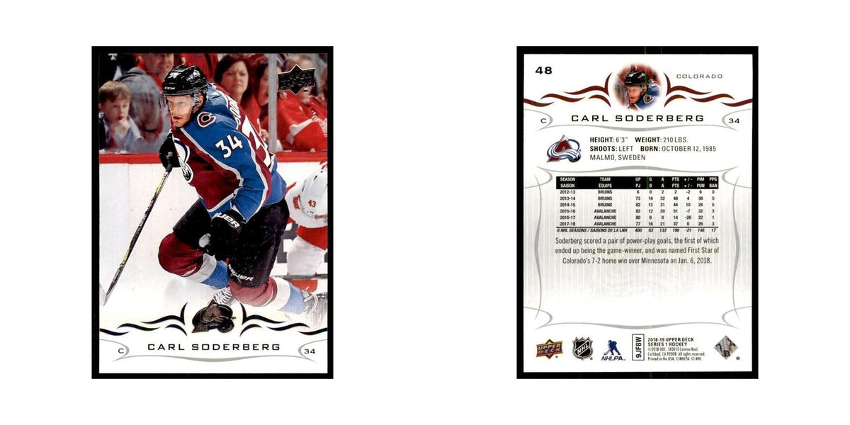 Carl Soderberg 2018 Upper Deck #48 Hockey Cards Hockey Card NM