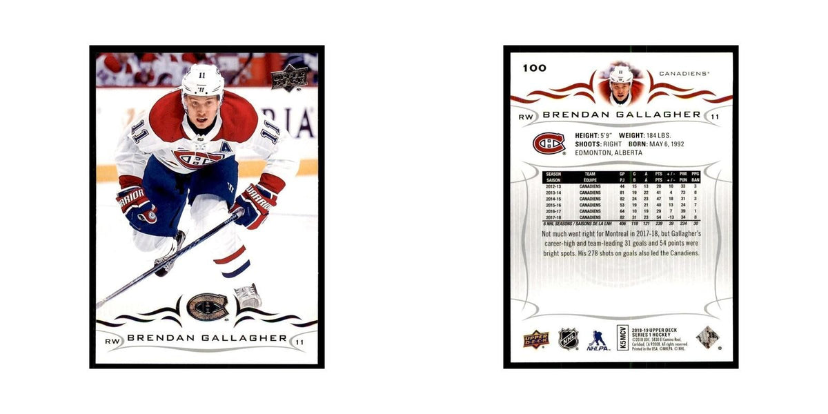 Brendan Gallagher 2018 Upper Deck #100 Hockey Cards Hockey Card NM