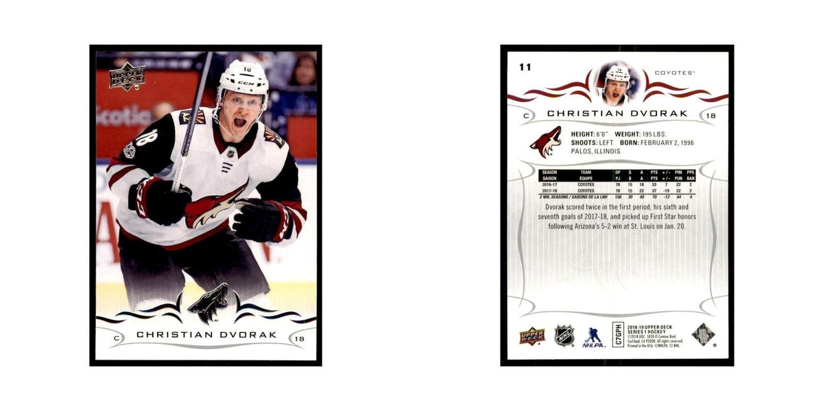 Christian Dvorak 2018 Upper Deck #11 Hockey Cards Hockey Card NM