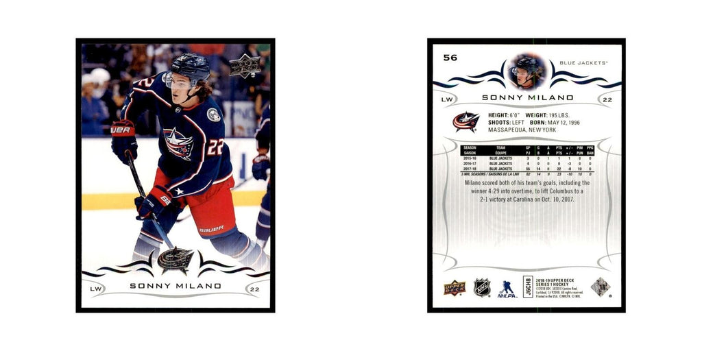 Sonny Milano 2018 Upper Deck #56 Hockey Cards Hockey Card NM