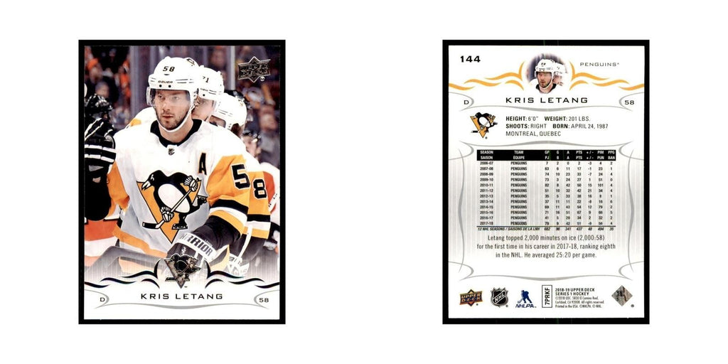 Kris Letang 2018 Upper Deck #144 Hockey Cards Hockey Card NM