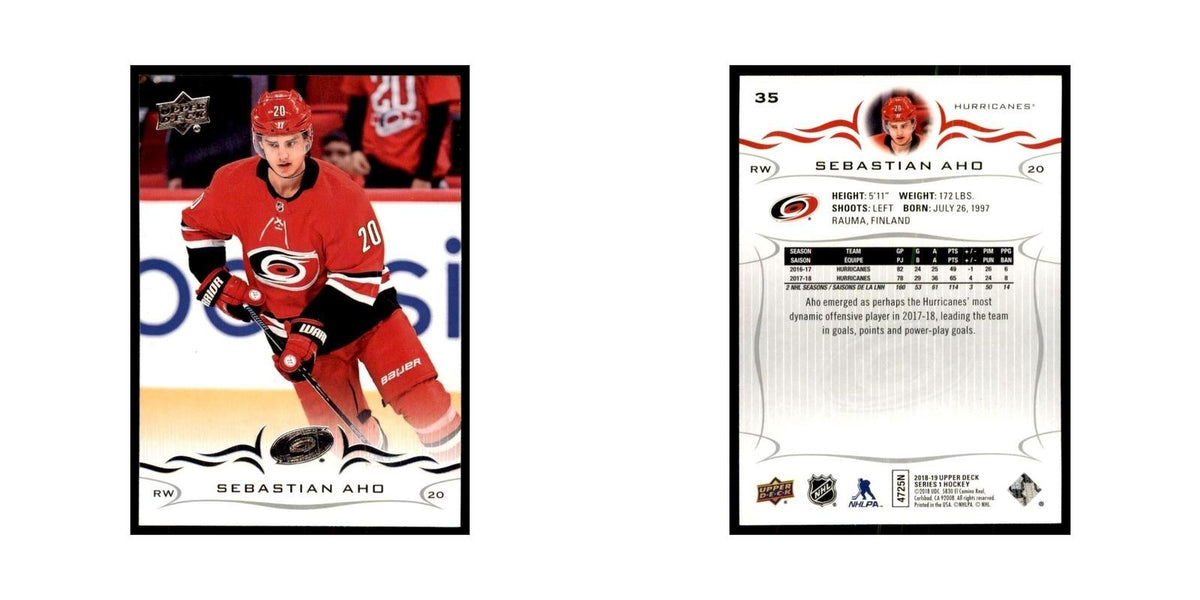 Sebastian Aho 2018 Upper Deck #35 Hockey Cards Hockey Card NM