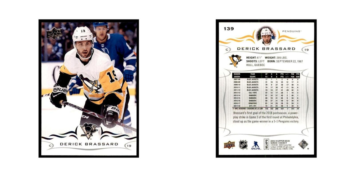 Derick Brassard 2018 Upper Deck #139 Hockey Cards Hockey Card NM
