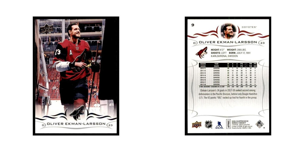 Oliver Ekman-Larsson 2018 Upper Deck #9 Hockey Cards Hockey Card NM