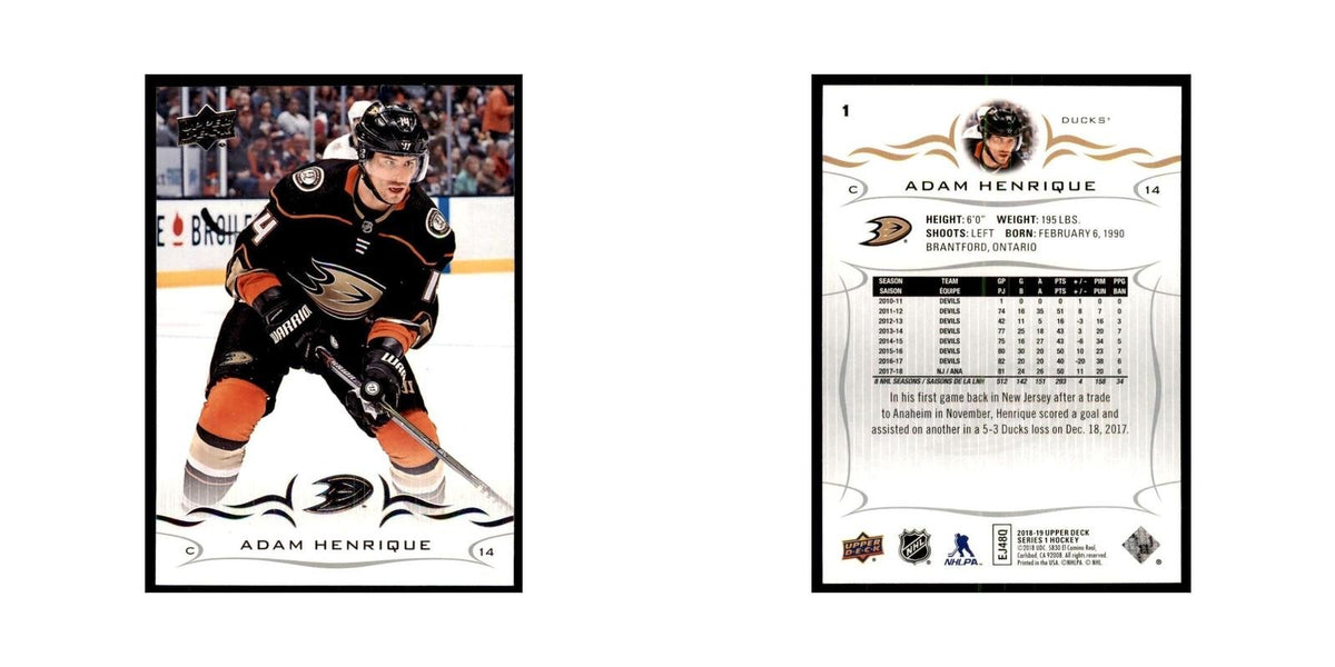 Adam Henrique 2018 Upper Deck #1 Hockey Cards Hockey Card NM