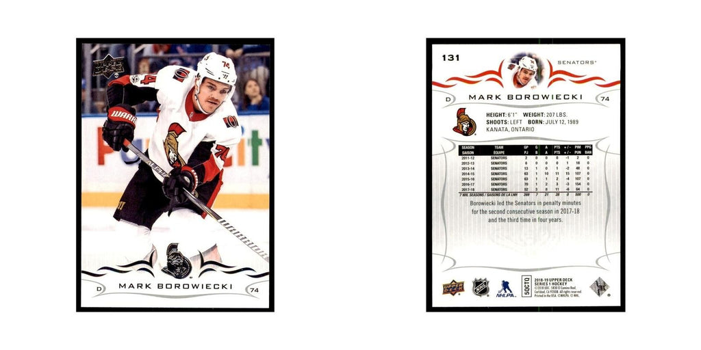 Mark Borowiecki 2018 Upper Deck #131 Hockey Cards Hockey Card NM