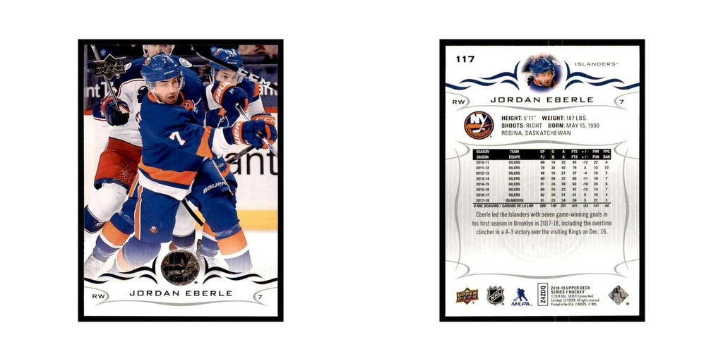 Jordan Eberle 2018 Upper Deck #117 Hockey Cards Hockey Card NM