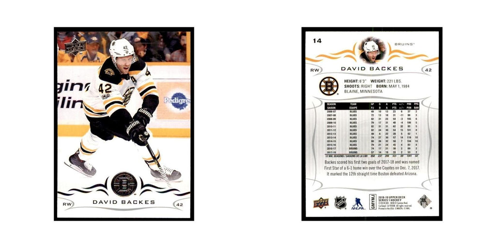 David Backes 2018 Upper Deck #14 Hockey Cards Hockey Card NM