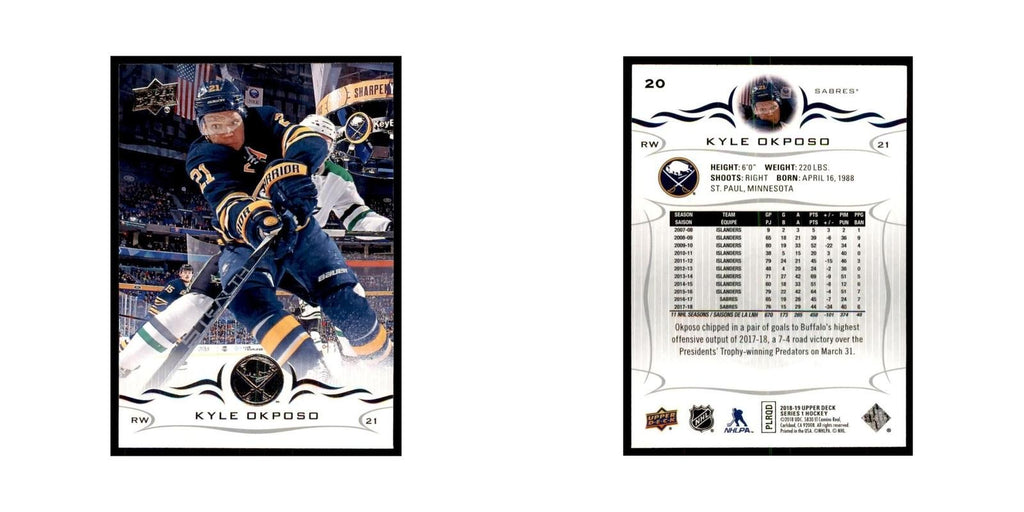 Kyle Okposo 2018 Upper Deck #20 Hockey Cards Hockey Card NM