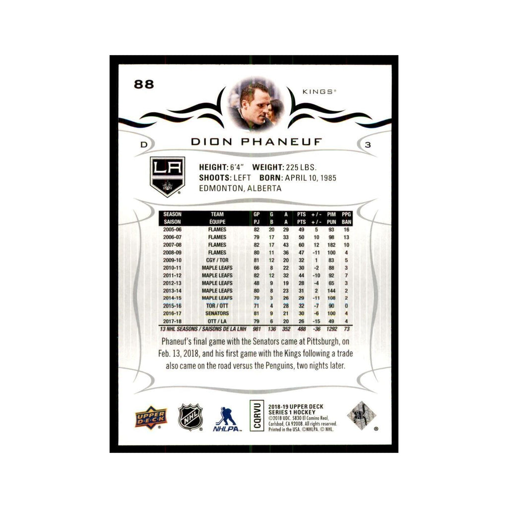 Dion Phaneuf 2018 Upper Deck #88 Hockey Cards Hockey Card NM