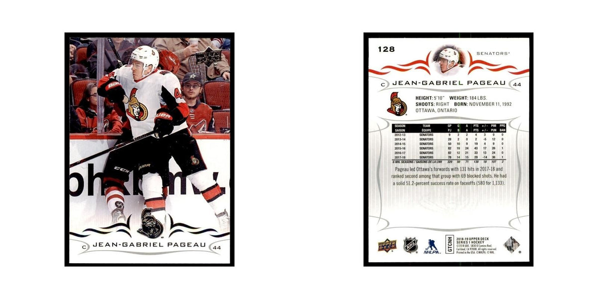 Jean-Gabriel Pageau 2018 Upper Deck #128 Hockey Cards Hockey Card NM