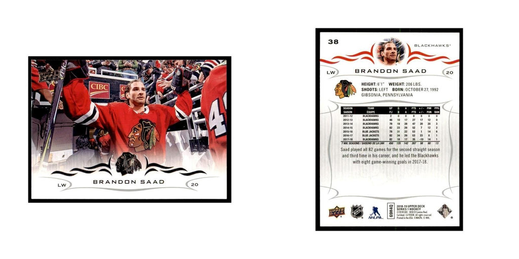Brandon Saad 2018 Upper Deck #38 Hockey Cards Hockey Card NM