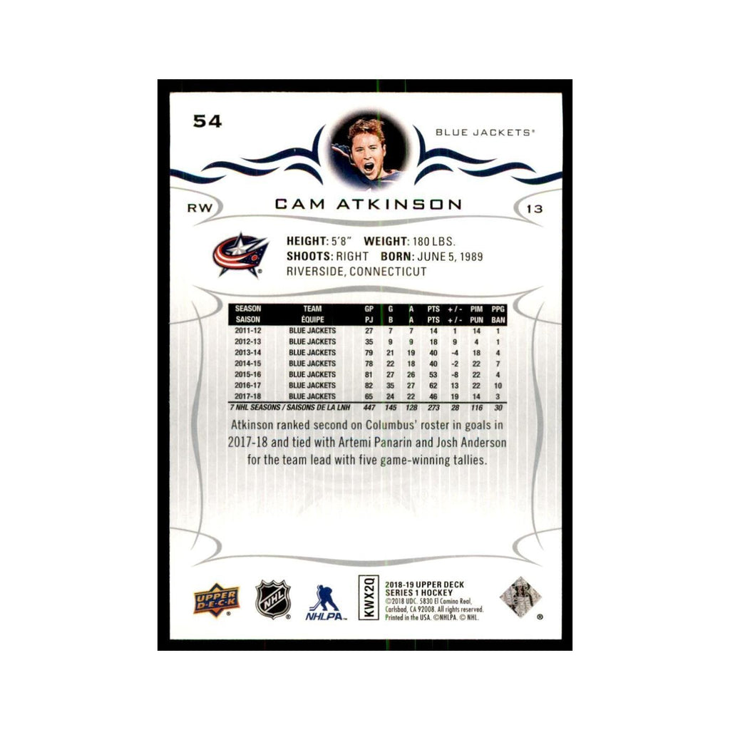 Cam Atkinson 2018 Upper Deck #54 Hockey Cards Hockey Card NM