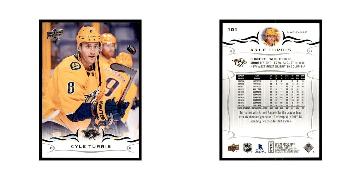 Kyle Turris 2018 Upper Deck #101 Hockey Cards Hockey Card NM