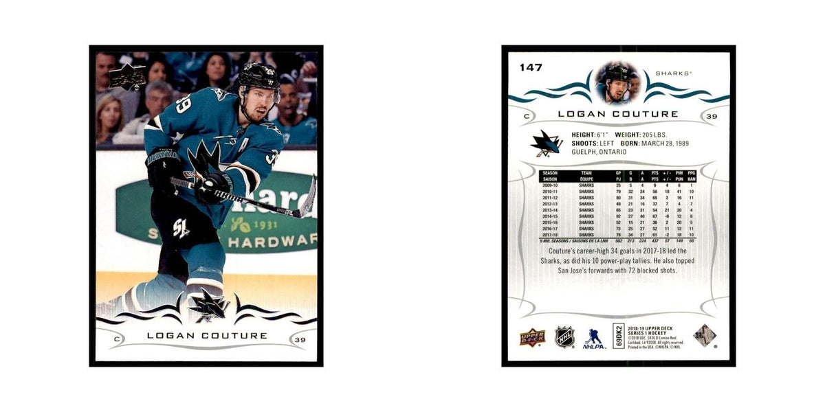 Logan Couture 2018 Upper Deck #147 Hockey Cards Hockey Card NM