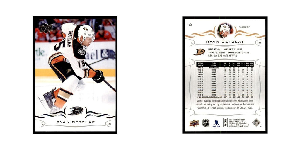 Ryan Getzlaf 2018 Upper Deck #2 Hockey Cards Hockey Card NM
