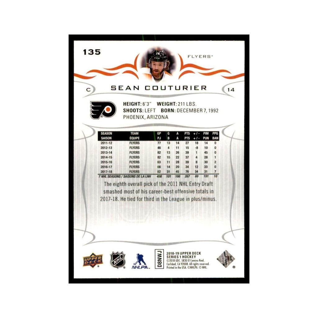 Sean Couturier 2018 Upper Deck #135 Hockey Cards Hockey Card NM