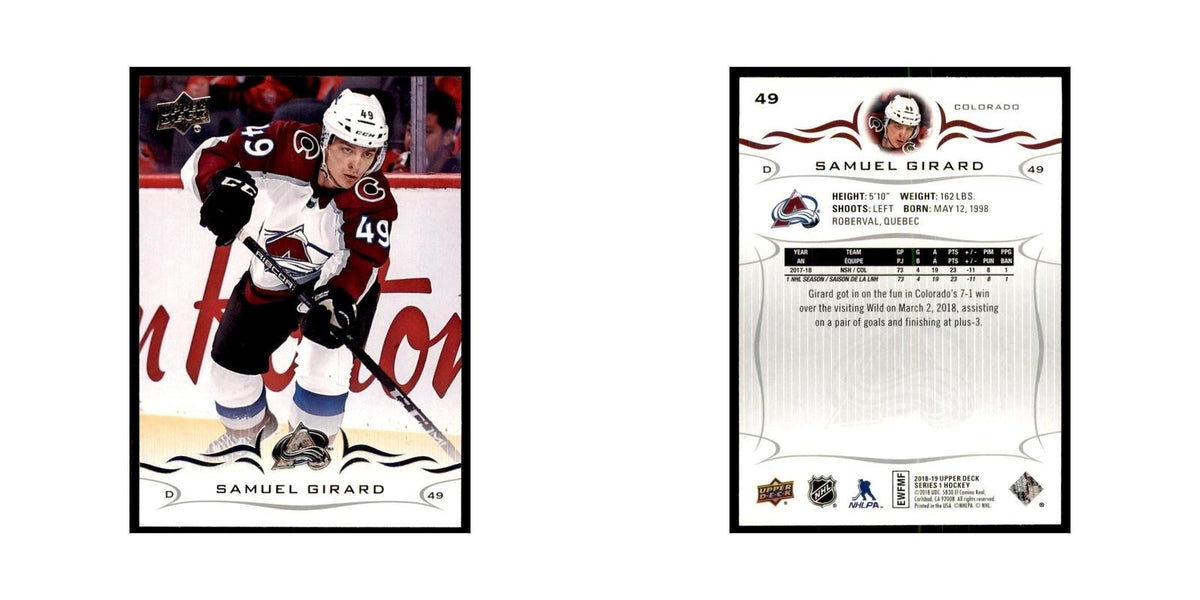 Samuel Girard 2018 Upper Deck #49 Hockey Cards Hockey Card NM