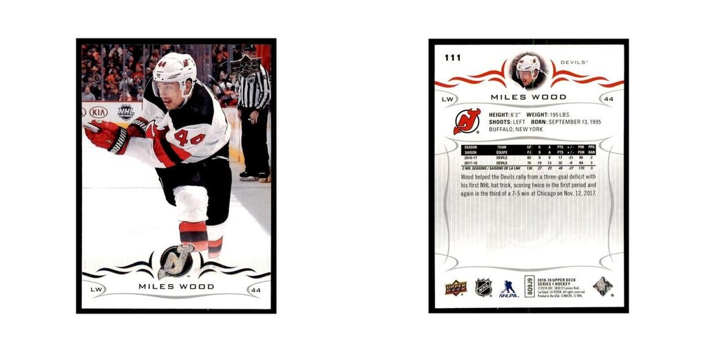 Miles Wood 2018 Upper Deck #111 Hockey Cards Hockey Card NM