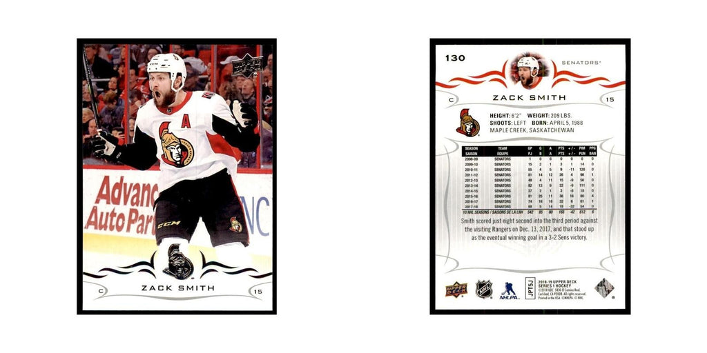 Zack Smith 2018 Upper Deck #130 Hockey Cards Hockey Card NM