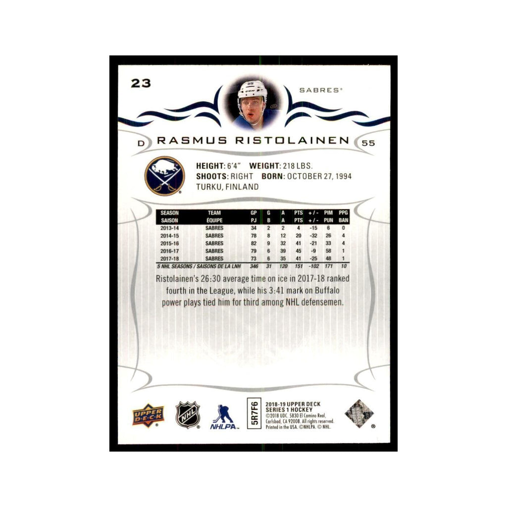 Rasmus Ristolainen 2018 Upper Deck #23 Hockey Cards Hockey Card NM