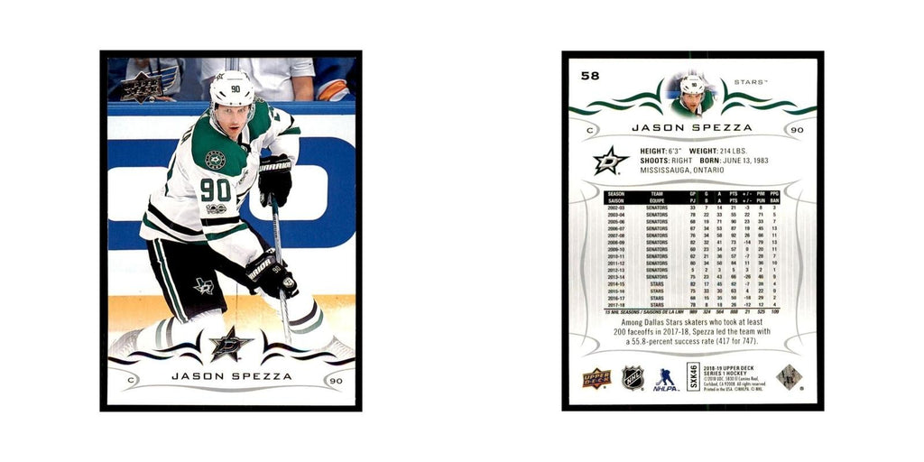 Jason Spezza 2018 Upper Deck #58 Hockey Cards Hockey Card NM