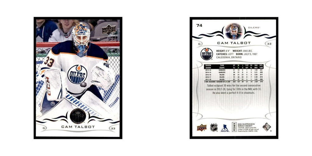 Cam Talbot 2018 Upper Deck #74 Hockey Cards Hockey Card NM