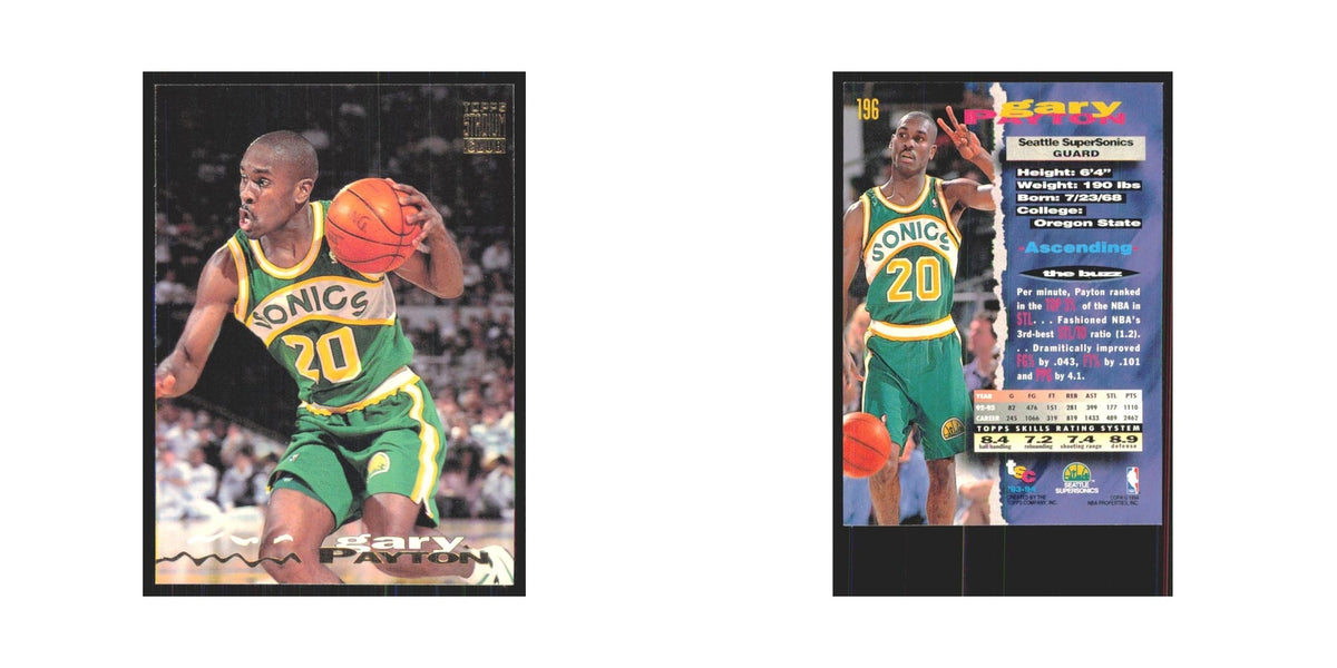 Gary Payton 1993 Stadium Club #196 Seattle SuperSonics Basketball Card NM
