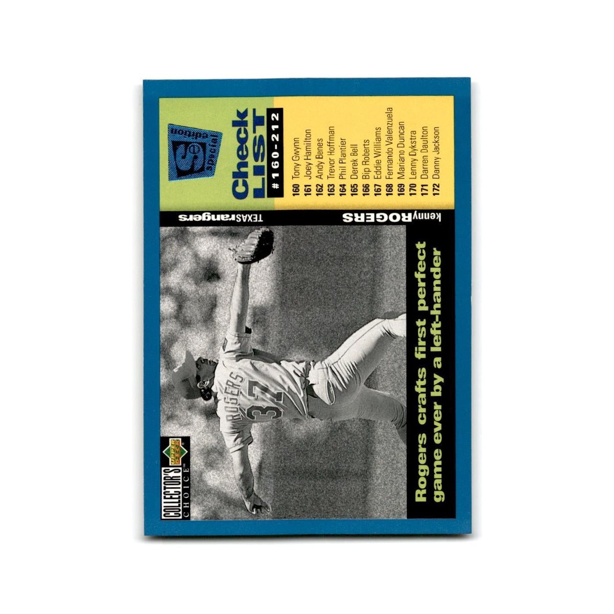 Kenny Rodgers 1995 Collector's Choice SE #264 Checklist Baseball Card NM