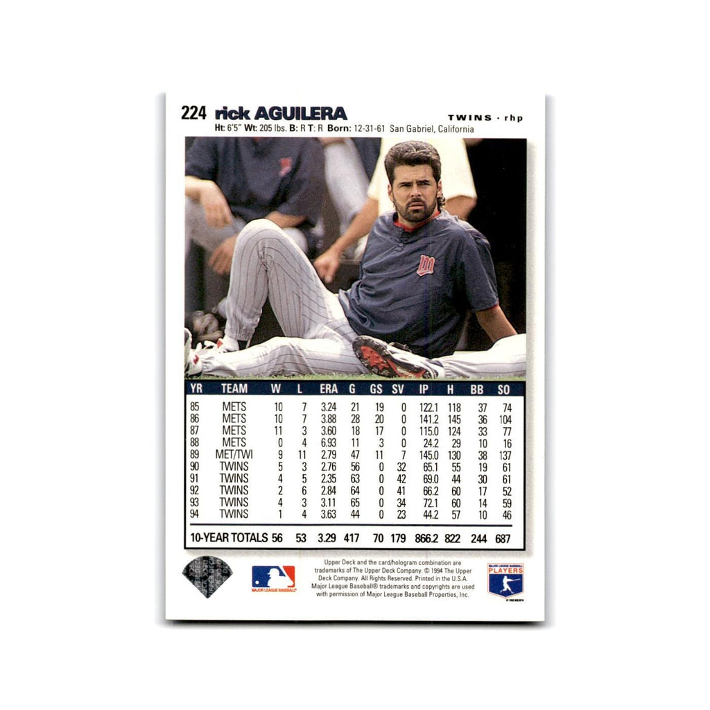 Rick Aguilera 1995 Collector's Choice SE #224 Minnesota Twins Baseball Card NM