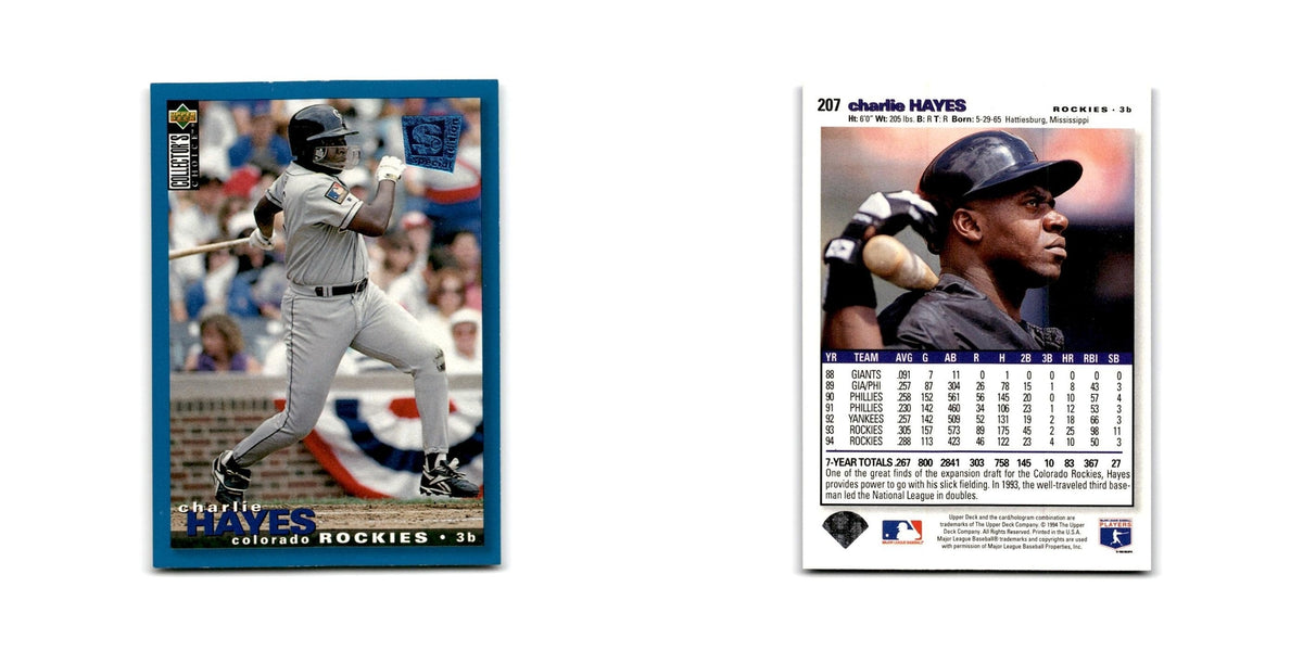 Charlie Hayes 1995 Collector's Choice SE #207 Colorado Rockies Baseball Card NM