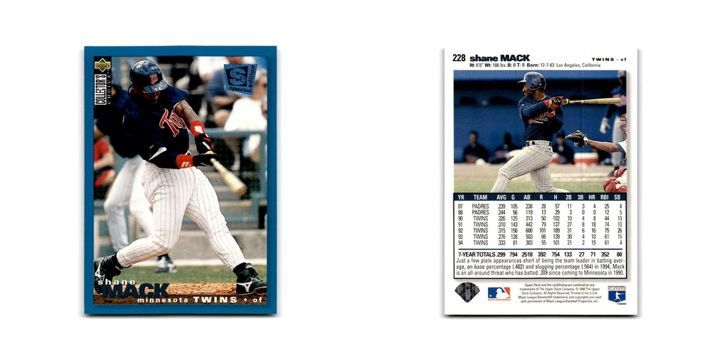 Shane Mack 1995 Collector's Choice SE #228 Minnesota Twins Baseball Card NM