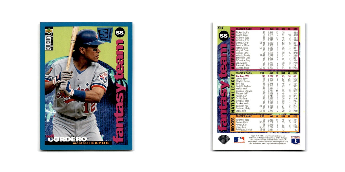 Wil Cordero 1995 Collector's Choice SE #257 Montreal Expos Baseball Card NM