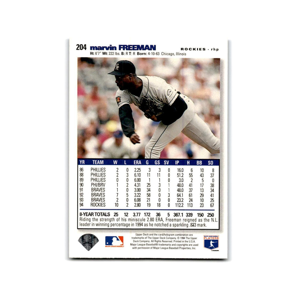 Marvin Freeman 1995 Collector's Choice SE #204 Colorado Rockies Baseball Card NM