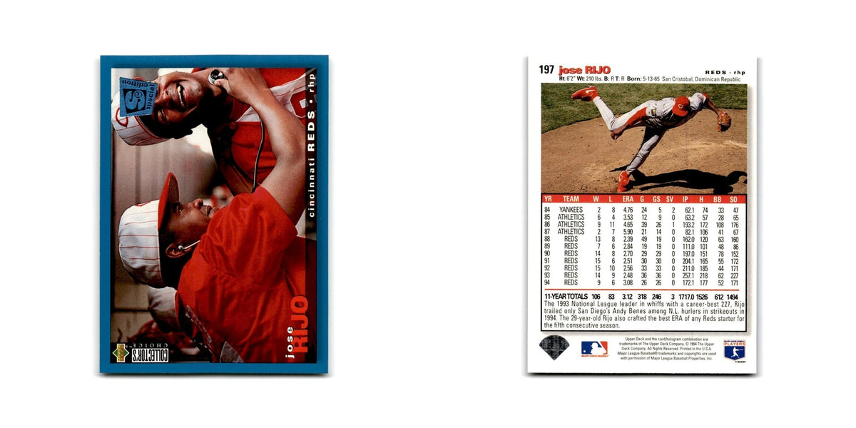 Jose Rijo 1995 Collector's Choice SE #197 Cincinnati Reds Baseball Card NM